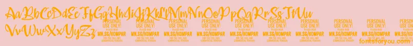 Kompar Medium PERSONAL USE ONLY Font – Orange Fonts on Pink Background