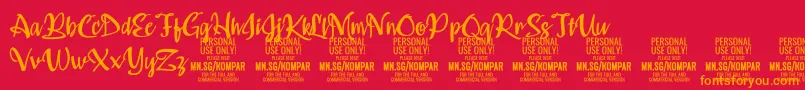 Kompar Medium PERSONAL USE ONLY Font – Orange Fonts on Red Background