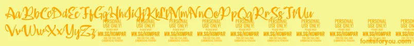 Kompar Medium PERSONAL USE ONLY Font – Orange Fonts on Yellow Background