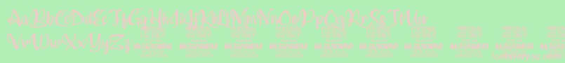 Kompar Medium PERSONAL USE ONLY Font – Pink Fonts on Green Background