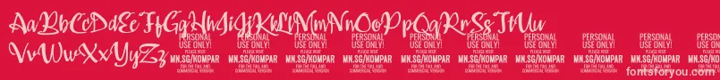 Fonte Kompar Medium PERSONAL USE ONLY – fontes rosa em um fundo vermelho
