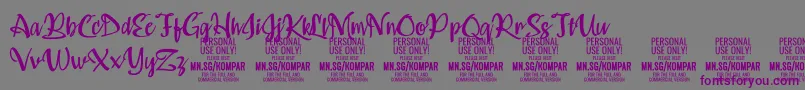 Kompar Medium PERSONAL USE ONLY Font – Purple Fonts on Gray Background