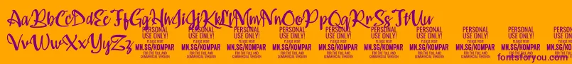 Шрифт Kompar Medium PERSONAL USE ONLY – фиолетовые шрифты на оранжевом фоне