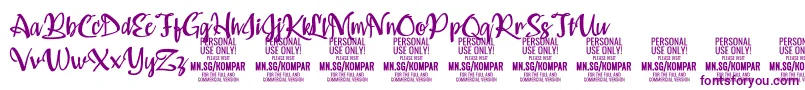 Kompar Medium PERSONAL USE ONLY Font – Purple Fonts on White Background