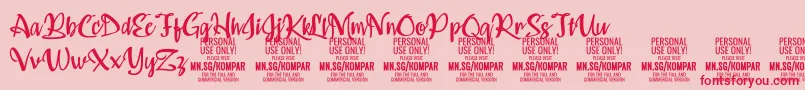 Kompar Medium PERSONAL USE ONLY Font – Red Fonts on Pink Background