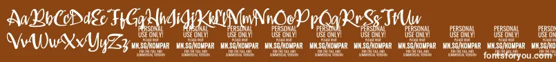 Kompar Medium PERSONAL USE ONLY Font – White Fonts on Brown Background