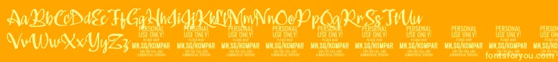 Kompar Medium PERSONAL USE ONLY Font – Yellow Fonts on Orange Background
