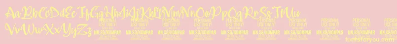 Kompar Medium PERSONAL USE ONLY Font – Yellow Fonts on Pink Background