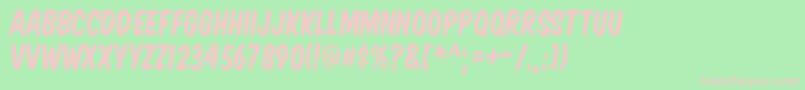 Шрифт KOMTIT   – розовые шрифты на зелёном фоне