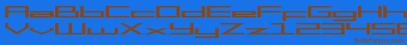 SfSquareHeadExtended Font – Brown Fonts on Blue Background