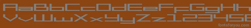 SfSquareHeadExtended-fontti – harmaat kirjasimet ruskealla taustalla