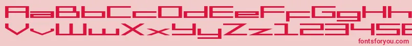 SfSquareHeadExtended Font – Red Fonts on Pink Background
