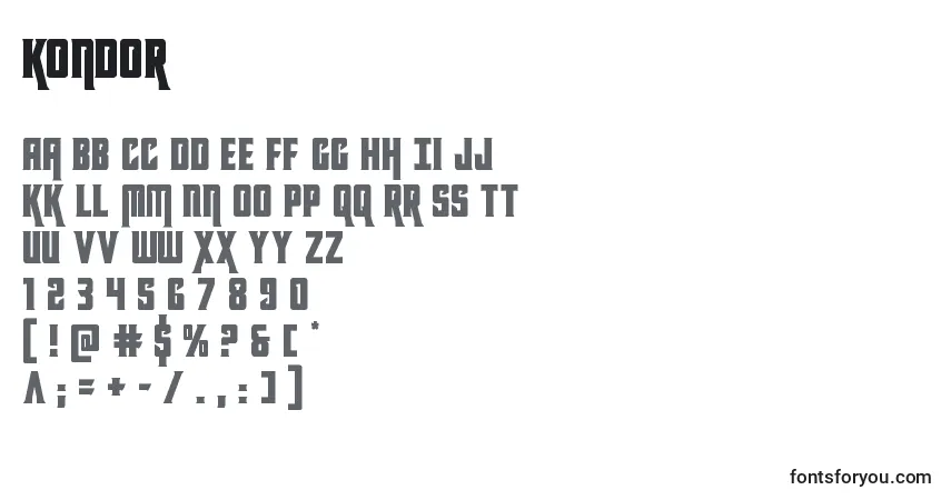 Kondor (131851)-fontti – aakkoset, numerot, erikoismerkit