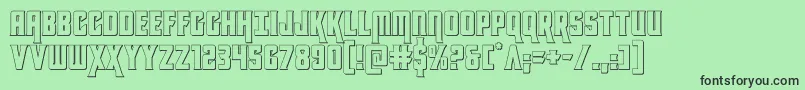 フォントkondor3d – 緑の背景に黒い文字