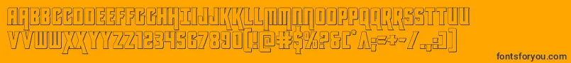 フォントkondor3d – 黒い文字のオレンジの背景