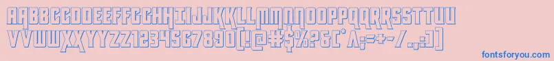 フォントkondor3d – ピンクの背景に青い文字