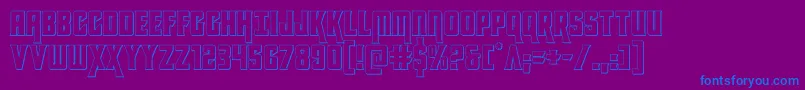 フォントkondor3d – 紫色の背景に青い文字