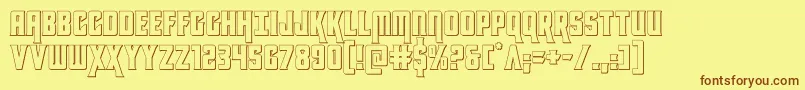 kondor3d-fontti – ruskeat fontit keltaisella taustalla