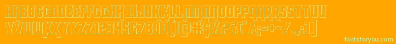 kondor3d Font – Green Fonts on Orange Background