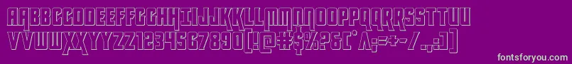 フォントkondor3d – 紫の背景に緑のフォント