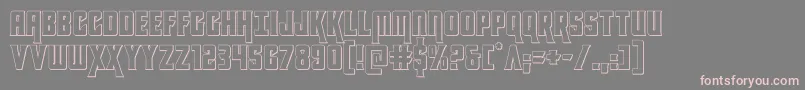 フォントkondor3d – 灰色の背景にピンクのフォント