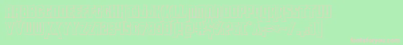 フォントkondor3d – 緑の背景にピンクのフォント