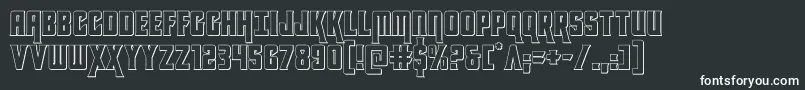 kondor3d-fontti – valkoiset fontit mustalla taustalla