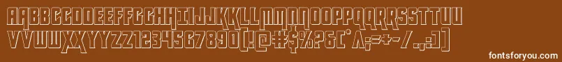 フォントkondor3d – 茶色の背景に白い文字