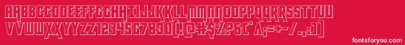 フォントkondor3d – 赤い背景に白い文字
