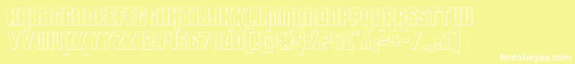 フォントkondor3d – 黄色い背景に白い文字