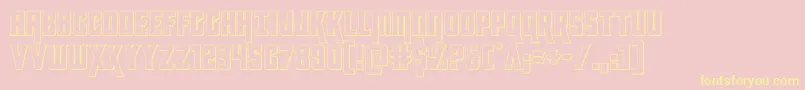 フォントkondor3d – 黄色のフォント、ピンクの背景