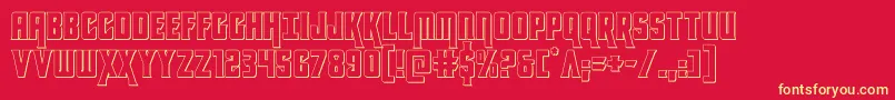 kondor3d-fontti – keltaiset fontit punaisella taustalla