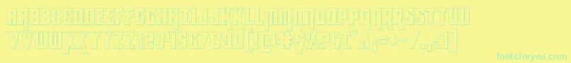 kondor3d Font – Green Fonts on Yellow Background