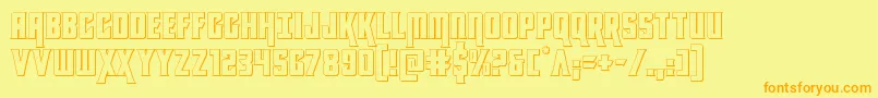 kondor3d-Schriftart – Orangefarbene Schriften auf gelbem Hintergrund