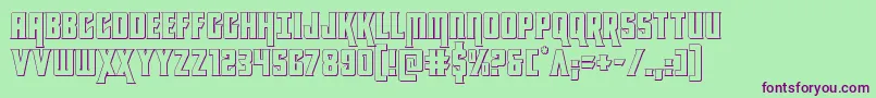 kondor3d-fontti – violetit fontit vihreällä taustalla