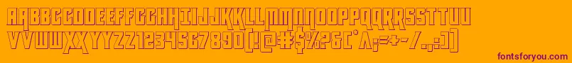 kondor3d-Schriftart – Violette Schriften auf orangefarbenem Hintergrund