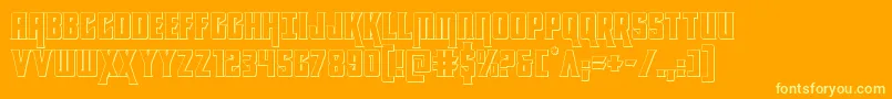 フォントkondor3d – オレンジの背景に黄色の文字