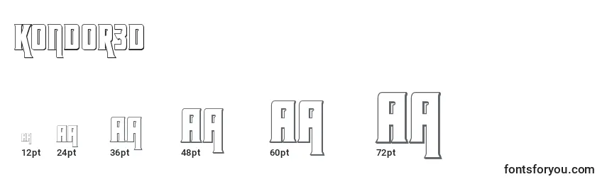 Размеры шрифта Kondor3d (131853)