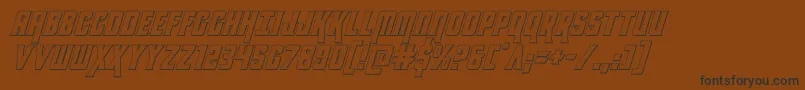 フォントkondor3dital – 黒い文字が茶色の背景にあります