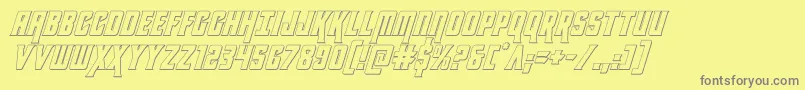 kondor3dital Font – Gray Fonts on Yellow Background