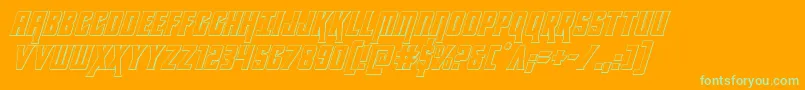 Шрифт kondor3dital – зелёные шрифты на оранжевом фоне