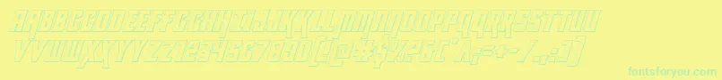 kondor3dital Font – Green Fonts on Yellow Background