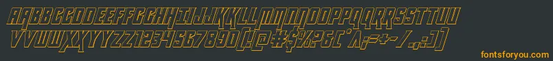フォントkondor3dital – 黒い背景にオレンジの文字