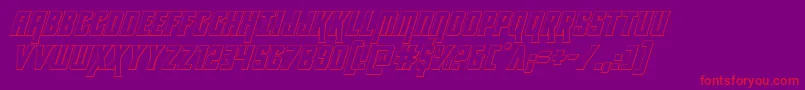 フォントkondor3dital – 紫の背景に赤い文字