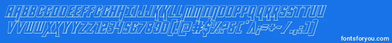 フォントkondor3dital – 青い背景に白い文字