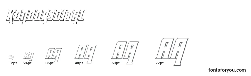 Размеры шрифта Kondor3dital (131855)
