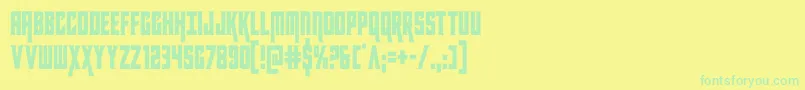 kondorcond Font – Green Fonts on Yellow Background