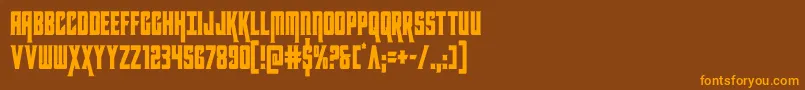 kondorcond-Schriftart – Orangefarbene Schriften auf braunem Hintergrund
