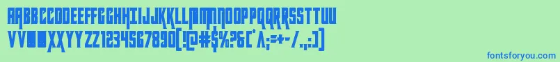 フォントkondorcond – 青い文字は緑の背景です。