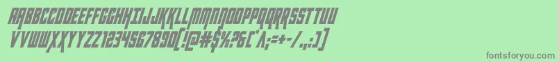 フォントkondorcondital – 緑の背景に灰色の文字